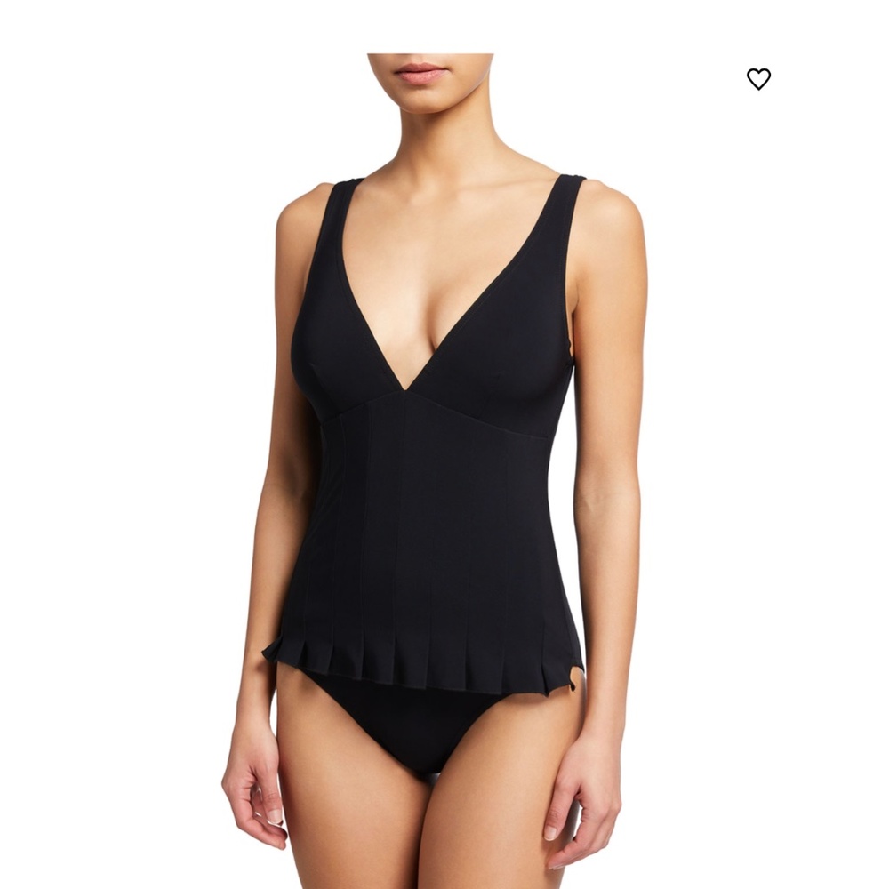 NWT Karla Colletto Lana V-Neck Solid Swimdress